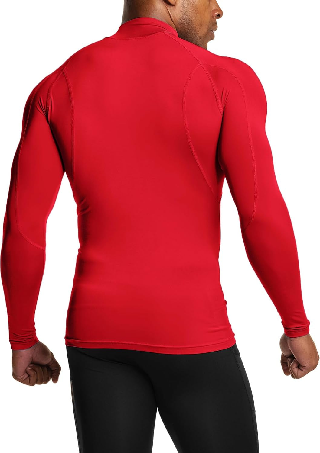 Men'S UPF 50+ Mock Long Sleeve Compression Shirts, Athletic Workout Shirt, Base Layer for Water Sports