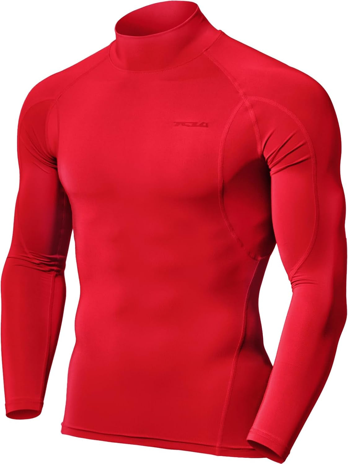 Men'S UPF 50+ Mock Long Sleeve Compression Shirts, Athletic Workout Shirt, Base Layer for Water Sports
