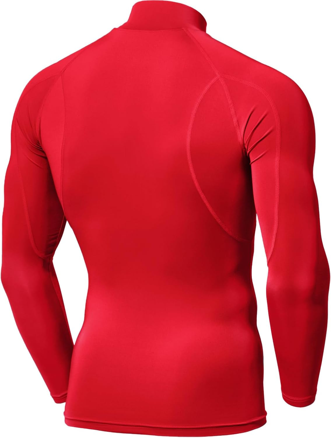 Men'S UPF 50+ Mock Long Sleeve Compression Shirts, Athletic Workout Shirt, Base Layer for Water Sports